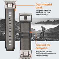 Spigen DuraPro Armor“ dirželis Apple Watch“ 44 / 45 / 46 / 49 mm laikrodžiams - pilkas