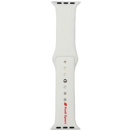 Audi Sport raudona silikoninė laikrodžio apyrankė Apple Watch 40/41/42 mm, balta