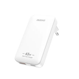 Itin plonas 65W GaN sieninis įkroviklis su USB-A / USB-C, baltas