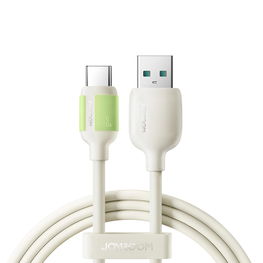 3A USB-A į USB-C laidas su šviečiančiu galu, 1.2 m, smėlio spalvos