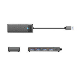 USB šakotuvas 4 lizdų 3.0 juodas