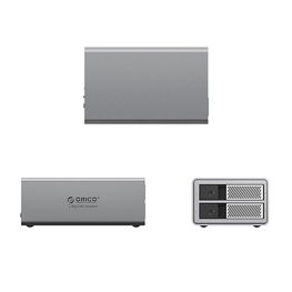Išorinė dviejų diskų RAID talpykla HDD/SSD, pilka