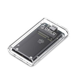 Išorinis permatomas mSATA SSD dėklas USB-C 3.2 5Gb/s