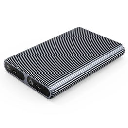 Dviguba M.2 SATA NVMe diskų dėžutė USB-C pilka