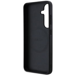 Telefono dėklas DKNY odinis juodas su raštu Samsung Galaxy S25