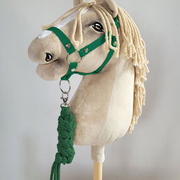 Hobby Horse skirtas žalias kamanų ir pavadžio rinkinys