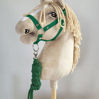 Hobby Horse skirtas žalias kamanų ir pavadžio rinkinys