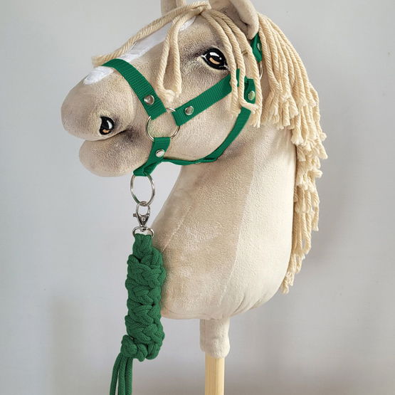 Hobby Horse skirtas žalias kamanų ir pavadžio rinkinys