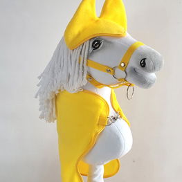 Hobby Horse geltona fleece antklodė ir ausinukai