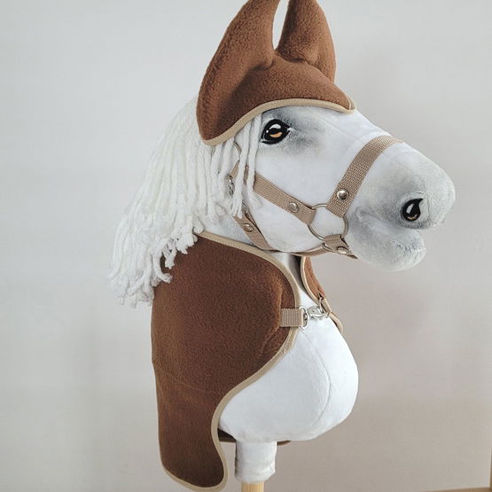 Hobby Horse arkliuko rinkinys: ruda vilnonė antklodė ir ausinės