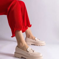 Smėlio spalvos ekologiškos odos mokasinai su cirkoniais Henley (PHT63602)