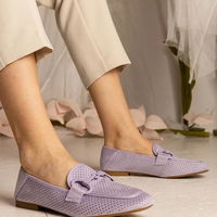 Mokasinai moterims violetiniai ažūriniai su puošmena (PHT64141)