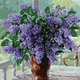 Tapyba pagal skaičius alyvinėms gėlėms, 40×50 cm