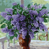 Tapyba pagal skaičius alyvinėms gėlėms, 40×50 cm