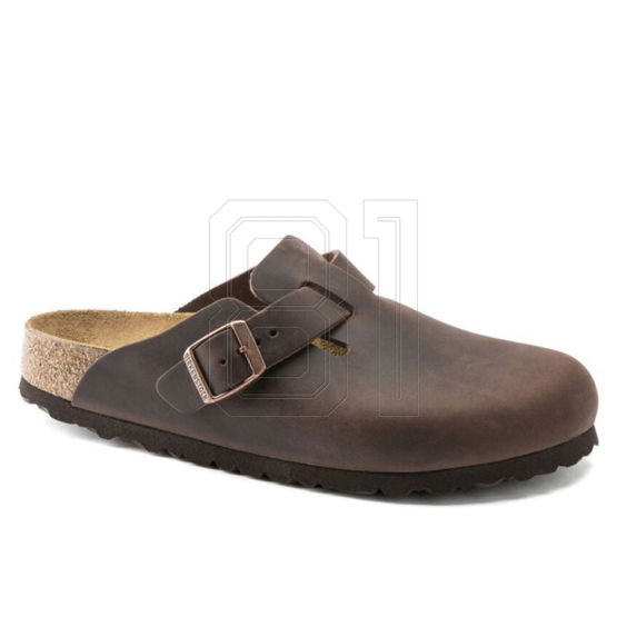 Šlepetės rudos odinės Birkenstock Boston (SW1377728)