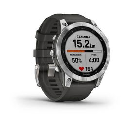Išmanusis laikrodis Garmin Fenix 7 sidabrinis su grafitiniu dirželiu