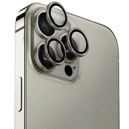 Telefono dėklas iPhone 16 Pro/Pro Max kameros apsaugai titano spalvos