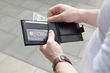 Elegant black leather wallet SOLIER SW03