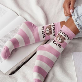 Rožinės spalvos kojinės vaikams su meškučiu TEDDY BEAR (BSB37573)