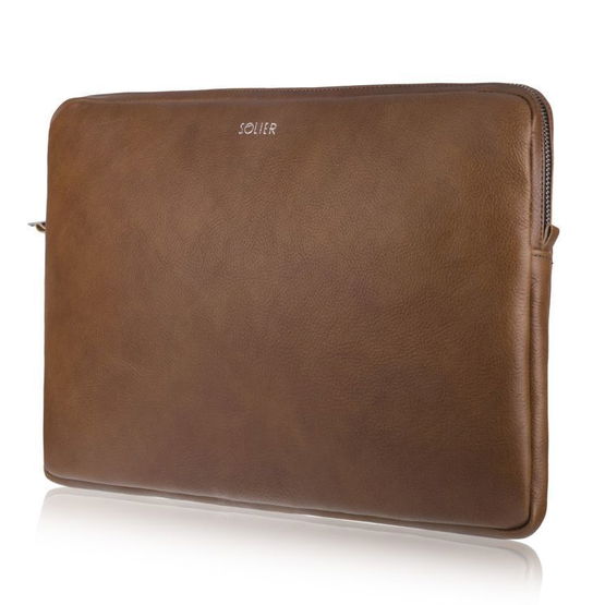 Natūralios odos nešiojamojo kompiuterio dėklas 15' Solier Vintage Brown