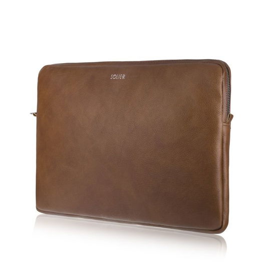 Natūralios odos nešiojamojo kompiuterio dėklas 13' Solier SA23 Vintage Brown