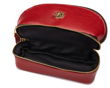 Elegantiškas natūralios odos moteriškas grožio krepšys Solier raudonas