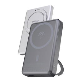 Sidabrinis magnetinis išorinis akumuliatorius su stovu, 10000 mAh
