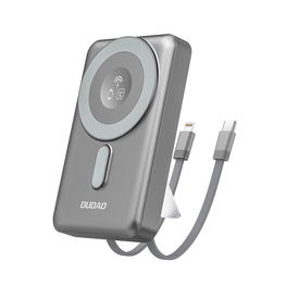 Pilkas 10000 mAh MagSafe išorinis akumuliatorius su stovu