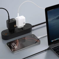 Baltas 45W GaN USB-C sieninis įkroviklis
