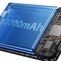 Sidabrinis 10000 mAh MagSafe išorinis akumuliatorius su stovu