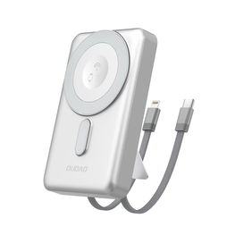 Sidabrinis 10000 mAh MagSafe išorinis akumuliatorius su stovu