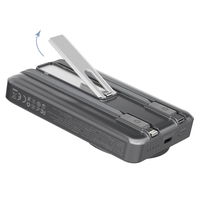 Sidabrinis 10000 mAh MagSafe išorinis akumuliatorius su stovu