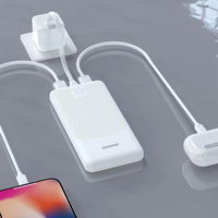 Baltas 10000 mAh išorinis įkroviklis su dviem USB-A lizdais