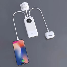 Juodas 10000 mAh išorinis įkroviklis su USB-C ir USB-A