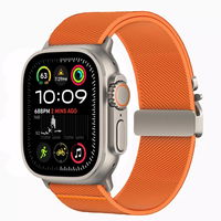 Oranžinis nailoninis dirželis Apple Watch laikrodžiui