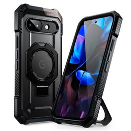 Juodas smūgiams atsparus dėklas su magnetu Google Pixel 9A telefonui