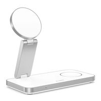 Baltas 3 in 1 belaidis MagSafe įkroviklis su USB-C laidu