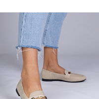 Elegantiški smėlio spalvos mokasinai (LKK212799)