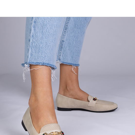 Elegantiški smėlio spalvos mokasinai (LKK212799)