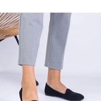 Juodi elegantiški baleto stiliaus bateliai moterims (LKK212807)