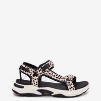 Velcro sandalai moterims juodos ir smėlio spalvos vasarai (BSB37143)