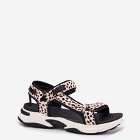 Velcro sandalai moterims juodos ir smėlio spalvos vasarai (BSB37143)