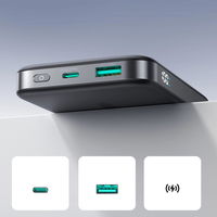 Išorinė baterija juoda, 10000 mAh, su MagSafe ir žiediniu stovu
