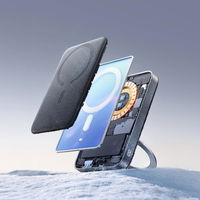 Išorinė baterija juoda, 10000 mAh, su MagSafe ir žiediniu stovu