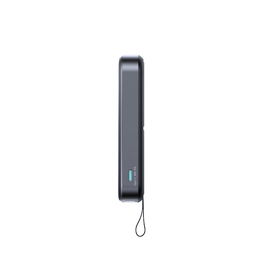Išorinė baterija juoda, 10000 mAh, su stovu ir MagSafe