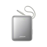 Išorinė baterija su USB-C ir Lightning laidais, balta, 10000 mAh