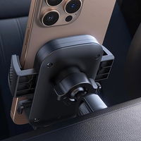 Automobilinis telefono laikiklis prie grotelių, juodas