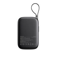Išorinė baterija su Lightning ir USB-C laidais, juoda, 10000 mAh