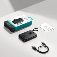 Išorinė baterija su Lightning ir USB-C laidais, juoda, 10000 mAh