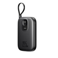Išorinė baterija su Lightning ir USB-C laidais, juoda, 10000 mAh